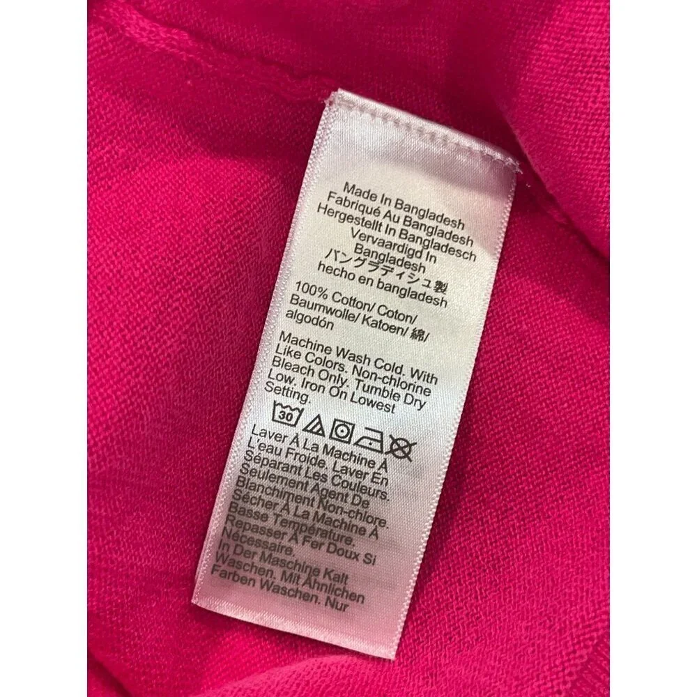 J.Crew Hot Pink 100% Cotton Crewneck  Pullover Sweater Women's Size XS